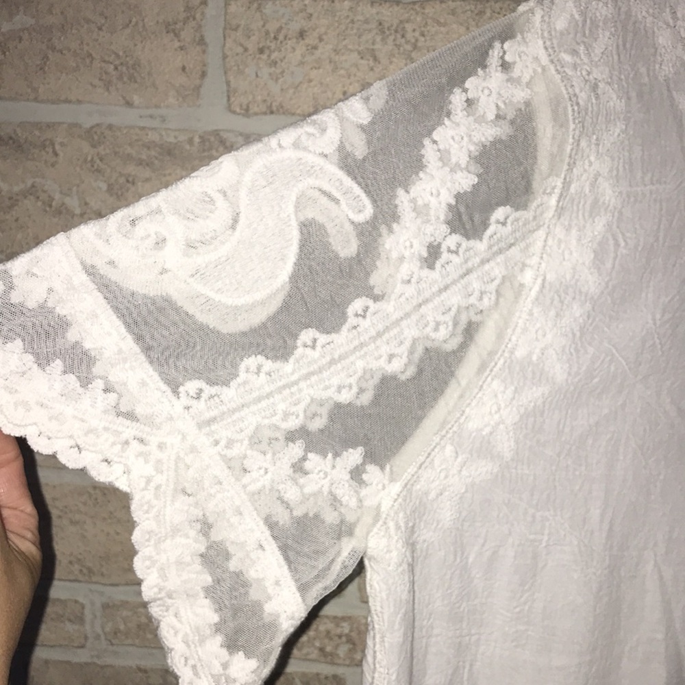 ✅Coco + Jaimeson Semi Sheer Embroidered Short Sleeve Dress/Beach Cover Up - Picture 2 of 8
